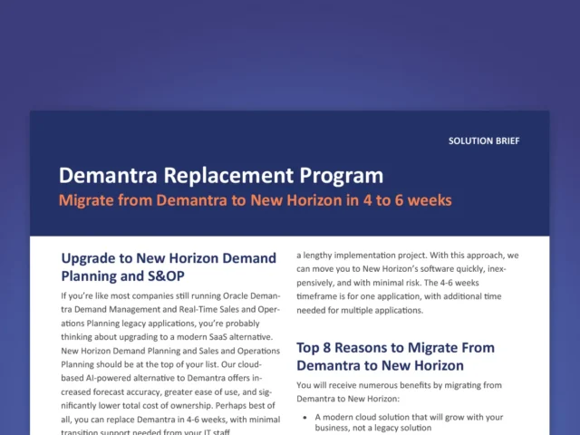 New Horizon Demantra Replacement Program