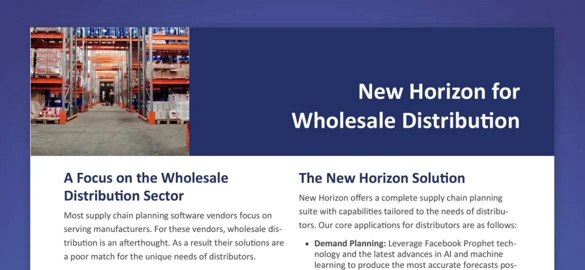 New Horizon for Wholesale Distribution