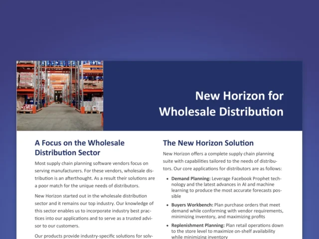 New Horizon for Wholesale Distribution